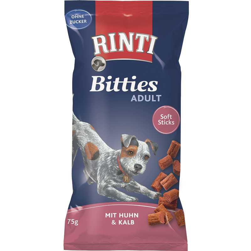 Finnern Rinti Dog - Snack Bitties Huhn & Kalb 75g Beutel