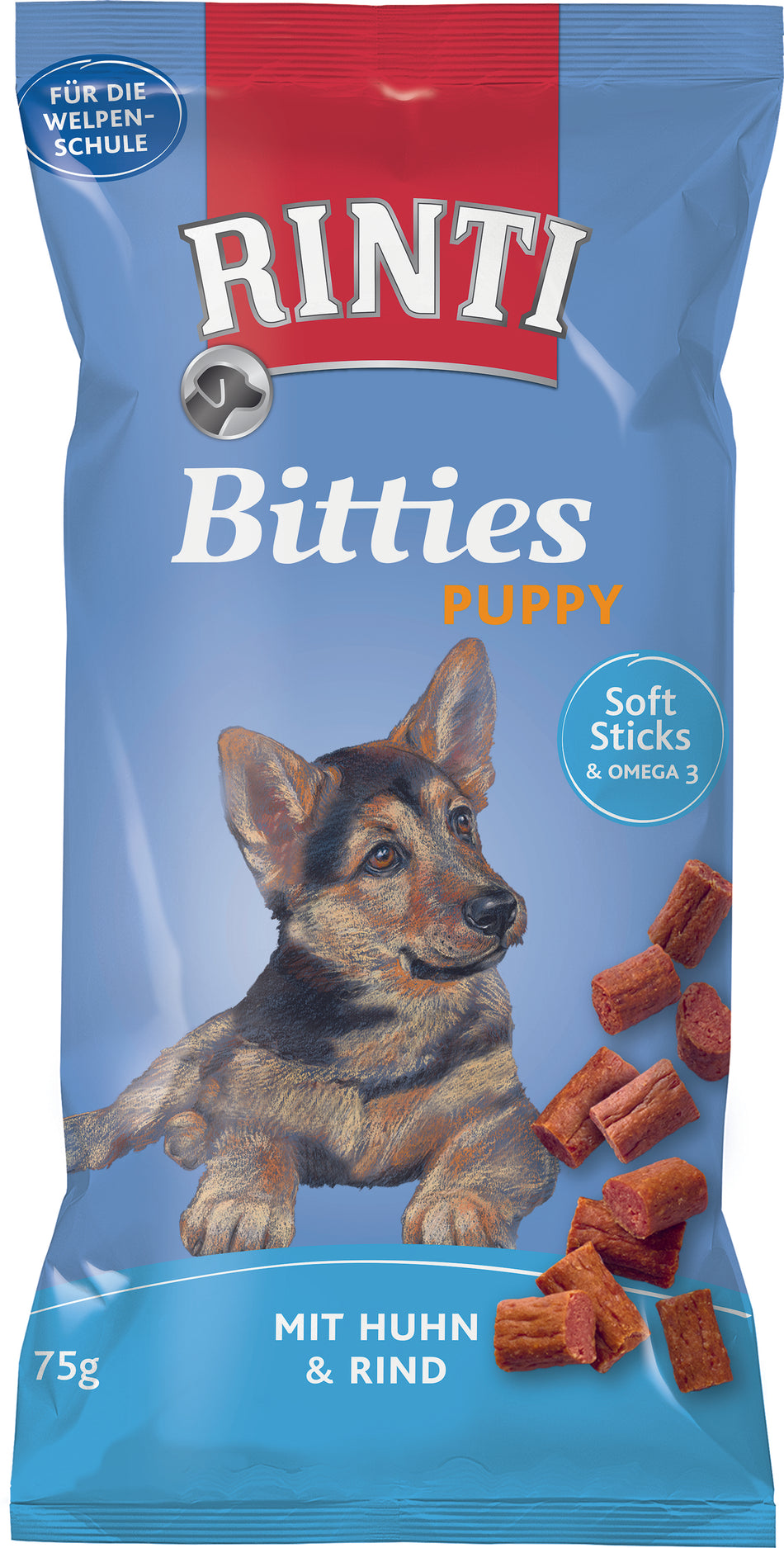 Produktbild für Finnern Rinti Dog - Snack Bitties Puppy Huhn & Rind 75g Beutel