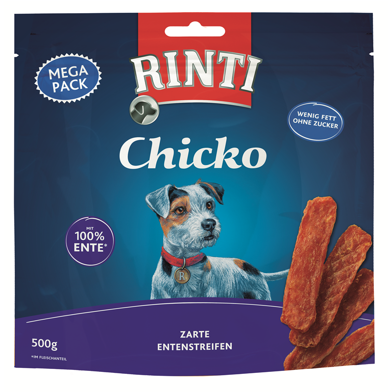 Produktbild für Finnern Rinti Dog - Extra Snack Chicko Ente Megapack 500g Beutel