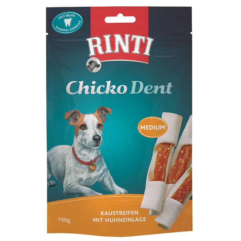 Produktbild für Finnern Rinti Dog - Snack Chicko Dental Huhn Medium 150g Beutel