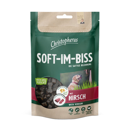 Produktbild für Christopherus Dog Snacks Soft-Im-Biss mit Hirsch 125g