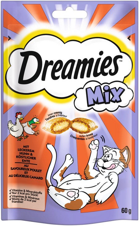 Produktbild für Dreamies Cat Snacks Mix mit Huhn & Ente 60g