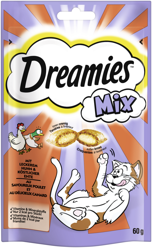 Produktbild für Dreamies Cat Snacks Mix mit Huhn & Ente 60g