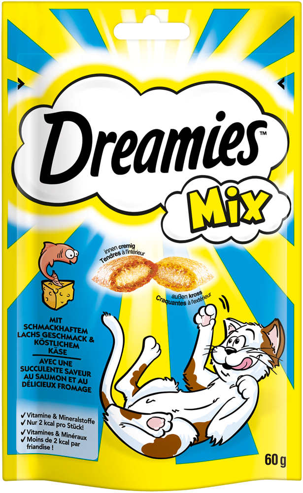 Produktbild für Dreamies Cat Snacks Mix mit Lachs & Käse 60g