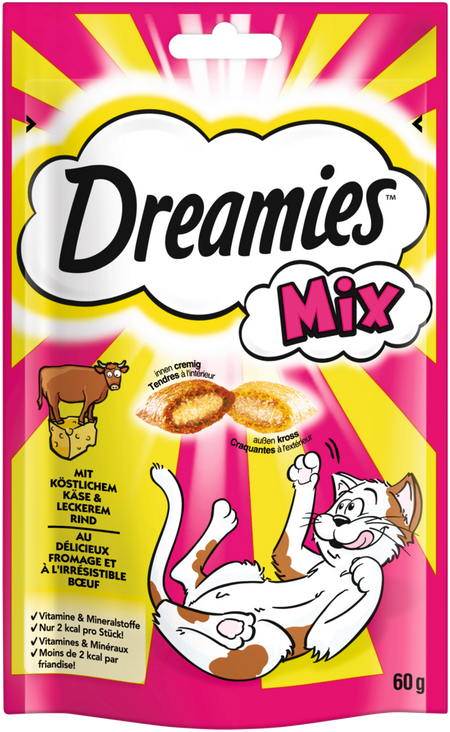 Produktbild für Dreamies Cat Snacks Mix mit Käse & Rind 60g