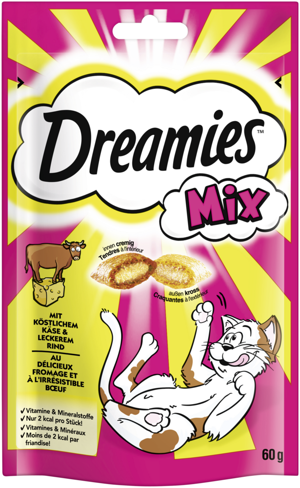 Produktbild für Dreamies Cat Snacks Mix mit Käse & Rind 60g