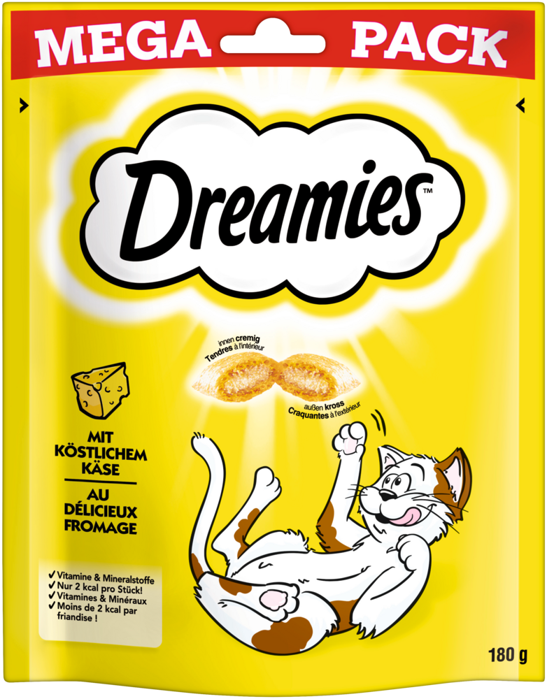 Produktbild für Dreamies Cat Snack mit Käse 180g Mega Pack