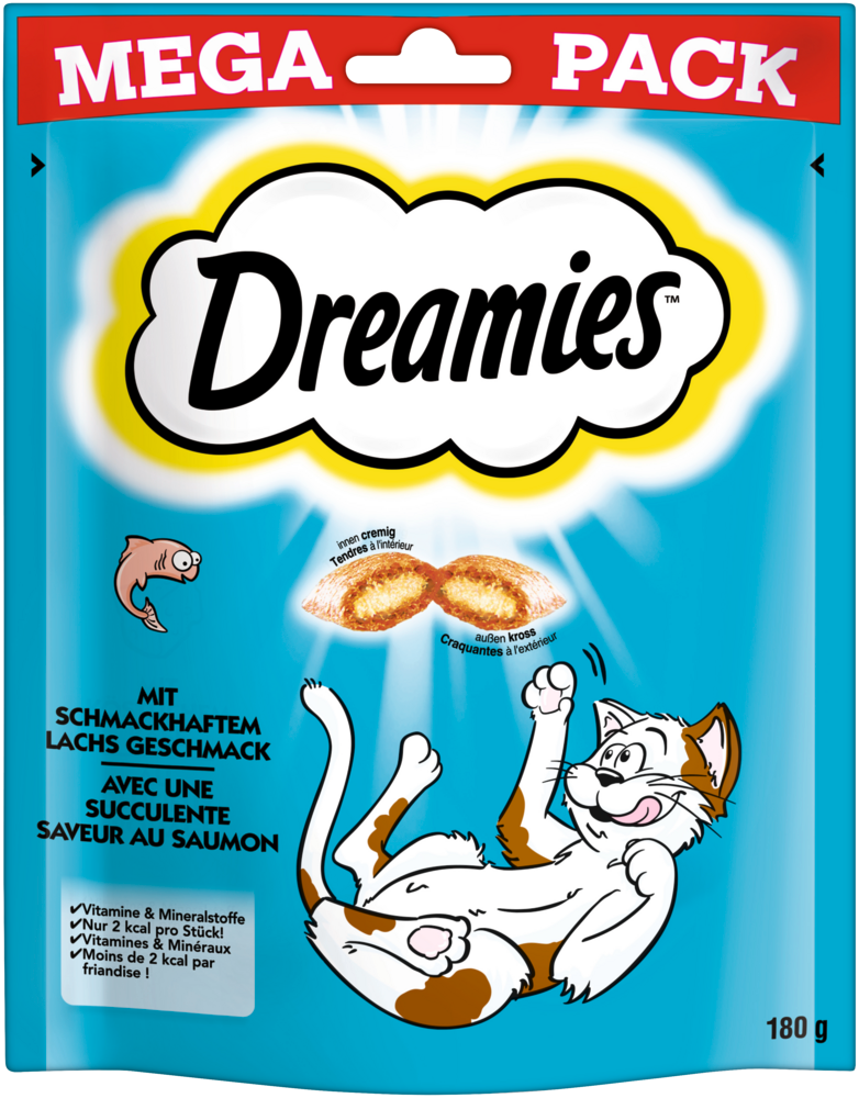 Produktbild für Dreamies Cat Snack mit Lachs 180g Mega Pack