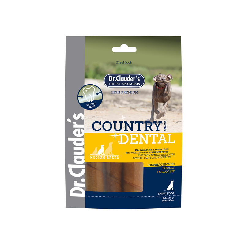 Produktbild für Dr. Clauder´s Country Dental Snack Huhn - Medium Breed Beutel