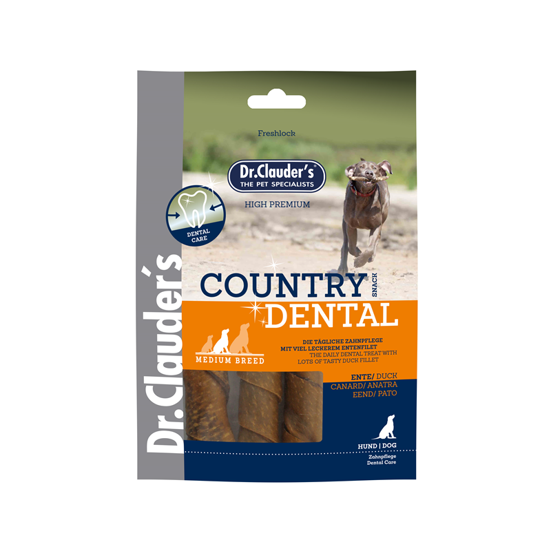 Produktbild für Dr. Clauder´s Country Dental Snack Ente - Medium Breed Beutel