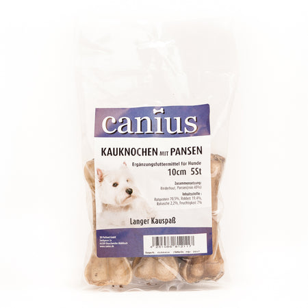 Produktbild für Canius Kauknochen Pansen 10cm 5 Stück Beutel