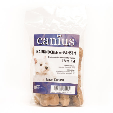 Produktbild für Canius Kauknochen Pansen 12cm 4 Stück Beutel