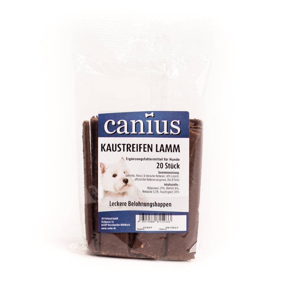 Produktbild für Canius EU Kaustreifen Lamm 200g 20 Stück Beutel