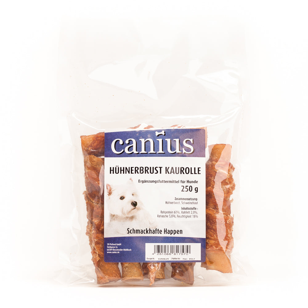 Produktbild für Canius Hühnerbrust Kaurolle 250g Beutel