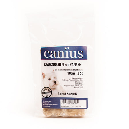 Produktbild für Canius EU Kauknochen gefüllt mit Pansen 10cm 2 Stück Beutel