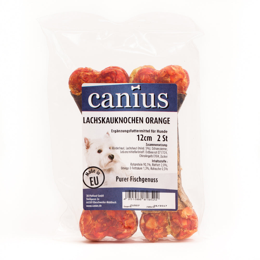 Produktbild für Canius EU Lachskauknochen Orange 12cm 2 Stück 