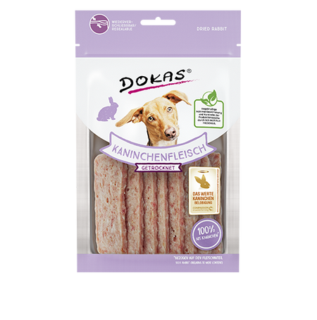 Produktbild für Dokas Dog Snack Kaninchenfleisch getrocknet 70g 