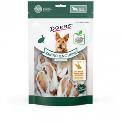 Produktbild für Dokas Dog Kaninchenohren mit Fell getrocknet 100g Beutel