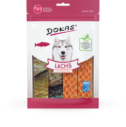 Produktbild für Dokas Dog Snack Lachs Streifen 100g 