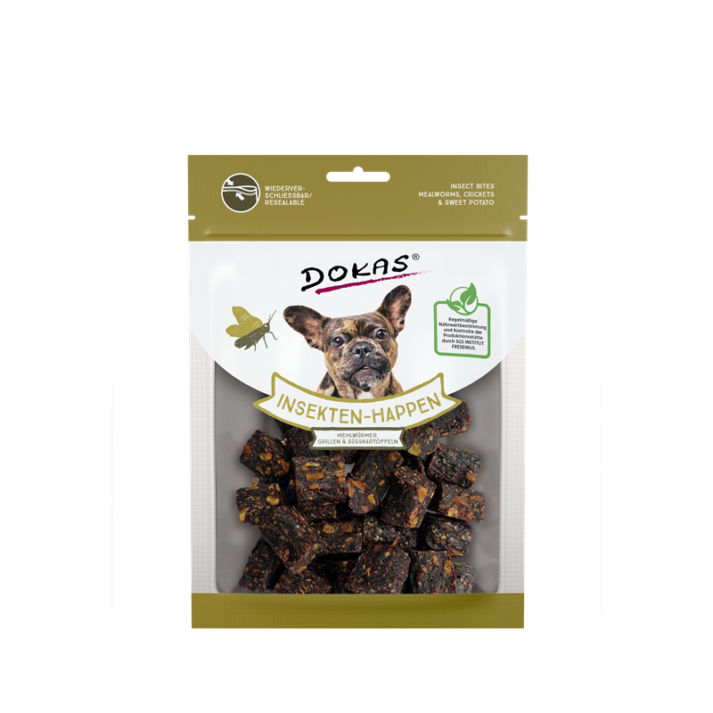 Dokas Dog Snack Insekten-Happen m Süßkartoffel 100g