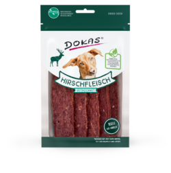 Produktbild für Dokas Dog Snack Hirschfleisch getrocknet 60g 