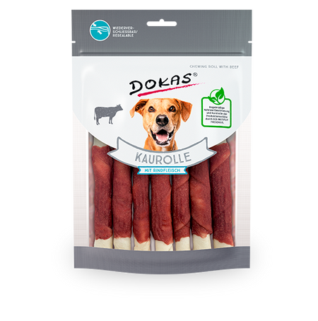 Produktbild für Dokas Dog Snack Kaurolle mit Rindfleisch 190g Beutel