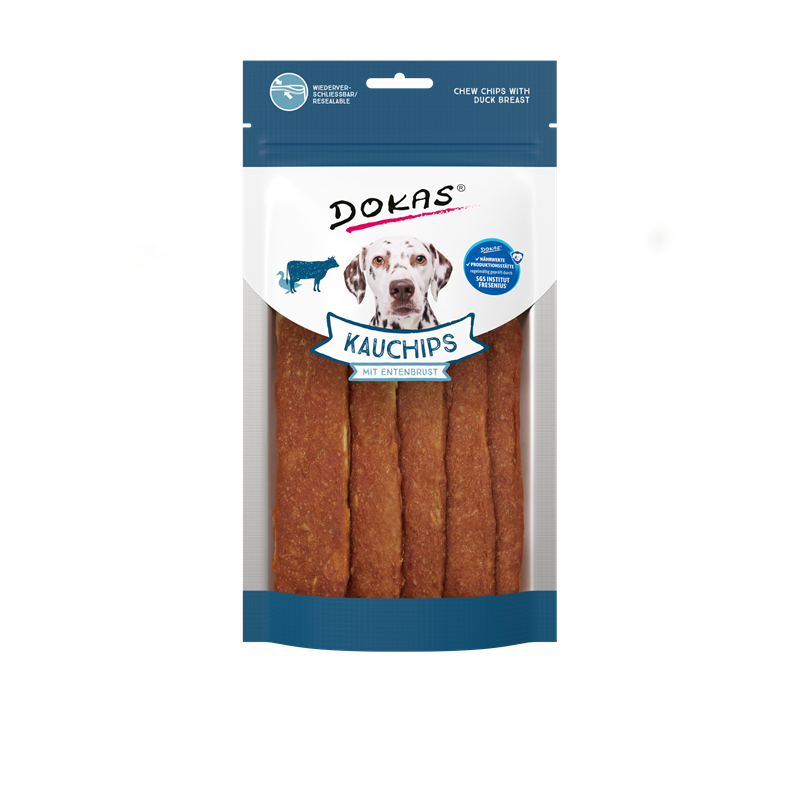 Produktbild für Dokas Hunde Snack Kauchips mit Entenbrust 175g Beutel