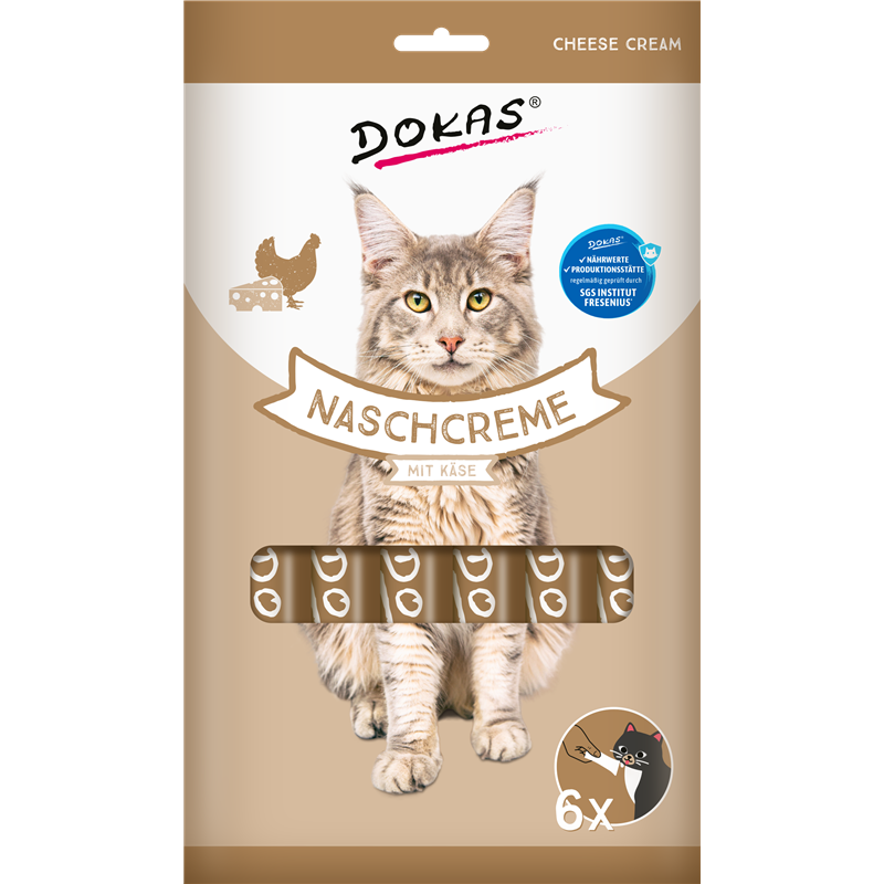 Produktbild für Dokas Cat Snack Nasch-Creme mit Käse 90g Beutel