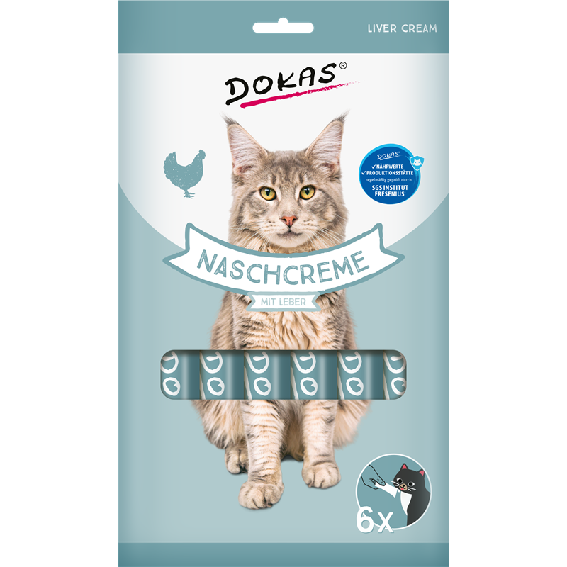 Produktbild für Dokas Cat Snack Nasch-Creme mit Leber 90g Beutel