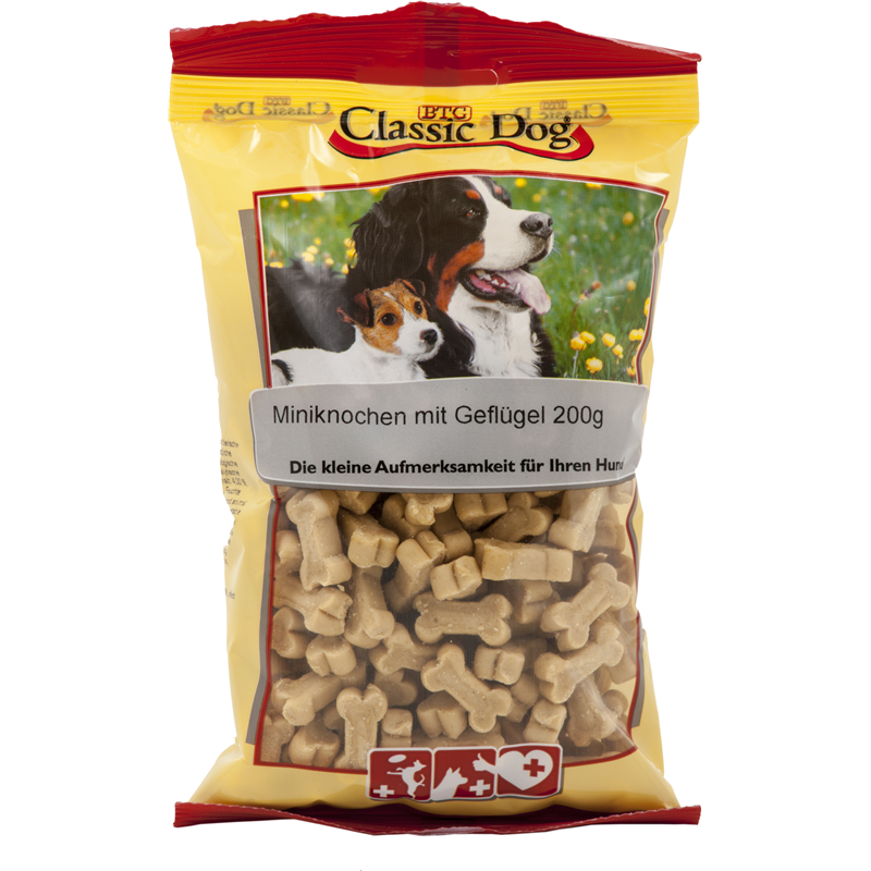 Classic Dog Snack Miniknochen mit Geflügel 200g Beutel