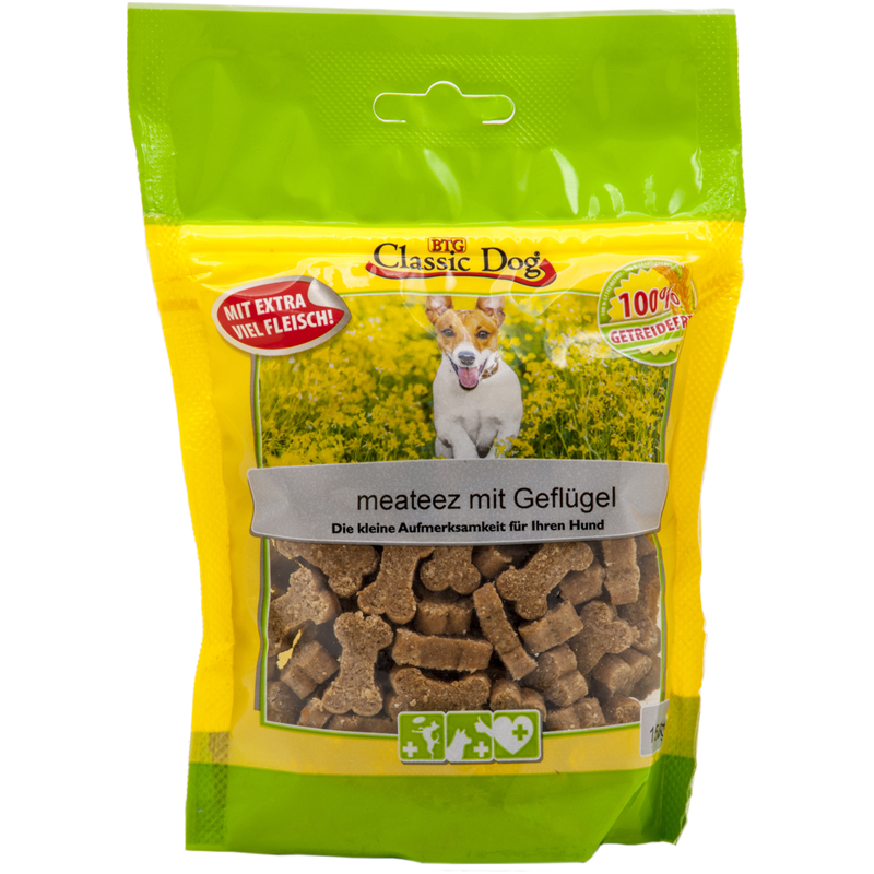 Classic Dog Snack meateez mit Geflügel 150g Beutel