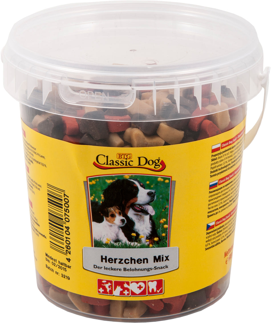 Produktbild für Classic Dog Snack Herzchen Mix Eimer 500g Eimer