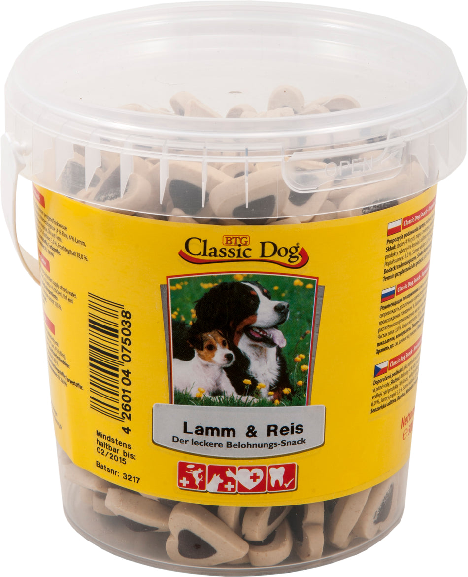 Produktbild für Classic Dog Snack Lamm & Reis Eimer 500g Eimer