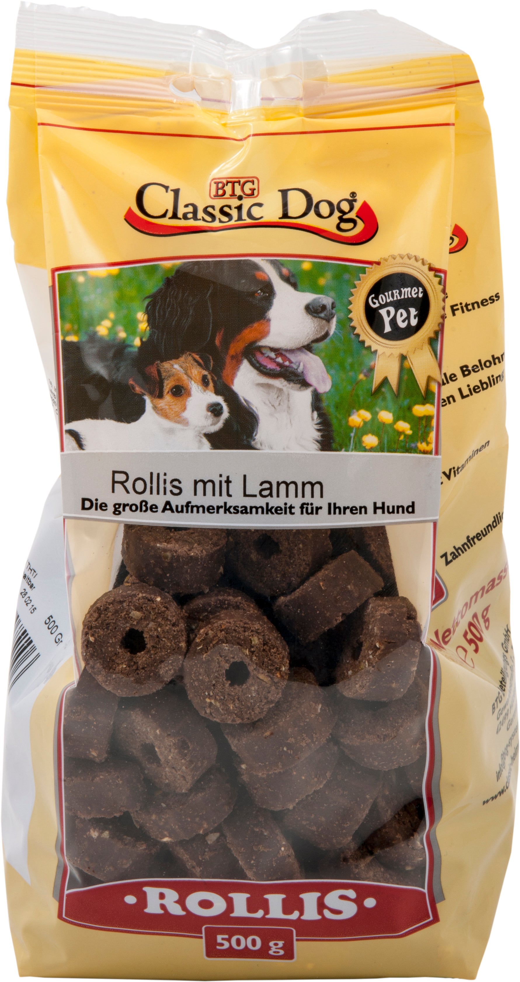 Produktbild für Classic Dog Snack Rollis mit Lamm 500g Beutel