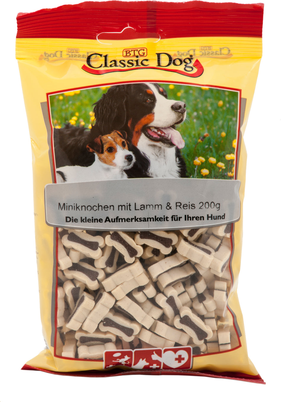 Produktbild für Classic Dog Snack Miniknochen mit Lamm & Reis 200g Beutel