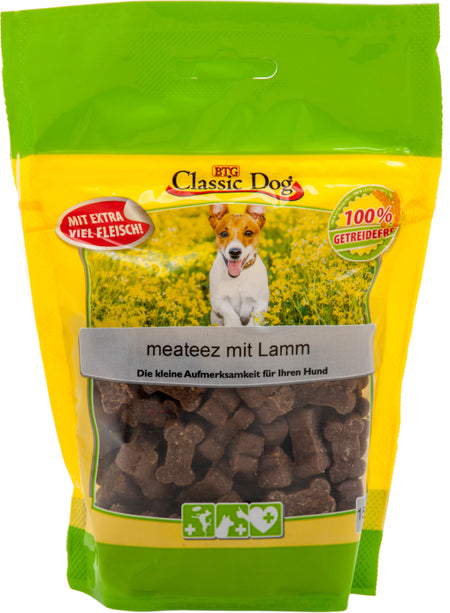 Produktbild für Classic Dog Snack meateez mit Lamm 150g Beutel