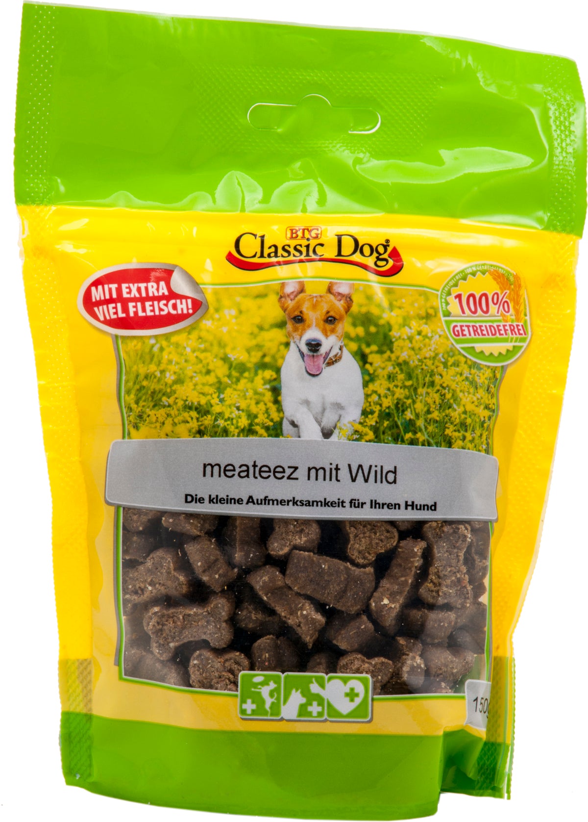 Produktbild für Classic Dog Snack meateez mit Wild 150g Beutel