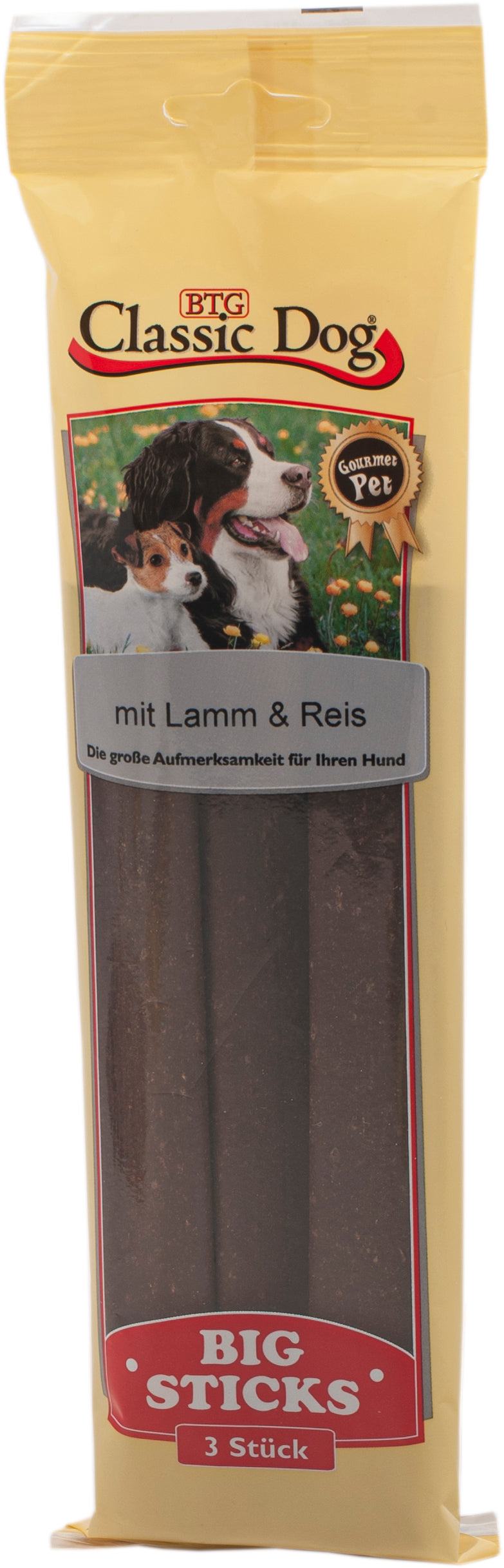 Produktbild für Classic Dog Snack Big Sticks Lamm & Reis 3er Pack Beutel